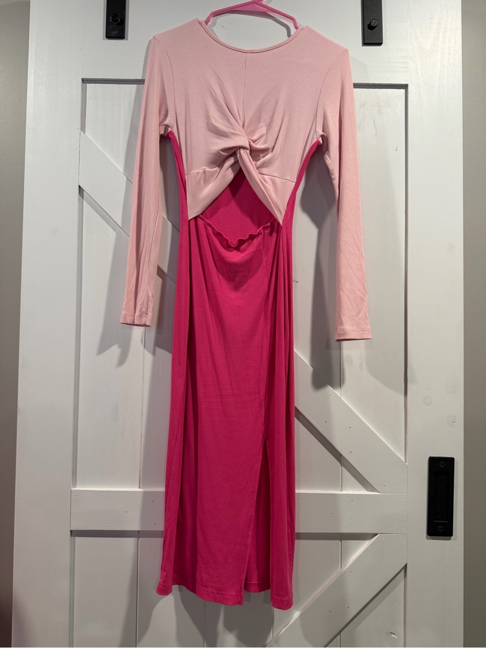 Amazon Women's Two-Tone Pink Midi Dress